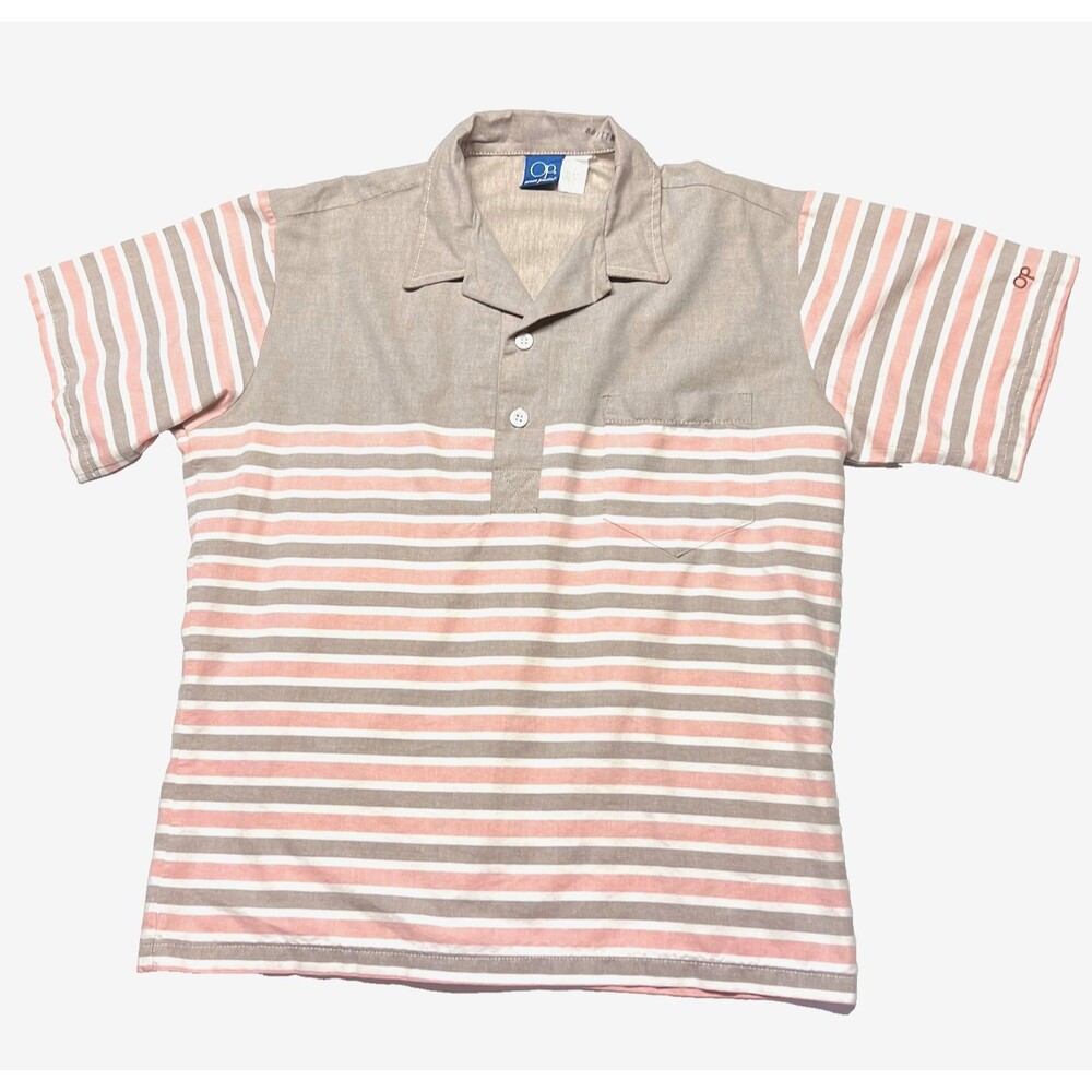VINTAGE Ocean Pacific OP Men's Polo Woven Cotton Poly Shirt RARE Retro Medium